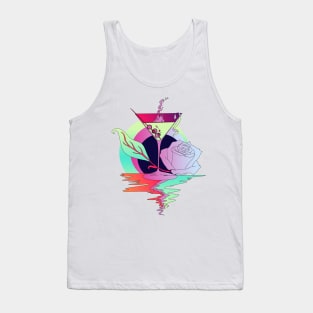 Blue Red Blend Martini and Rose Tank Top